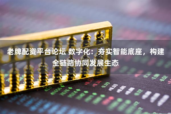 老牌配资平台论坛 数字化：夯实智能底座，构建全链路协同发展生态
